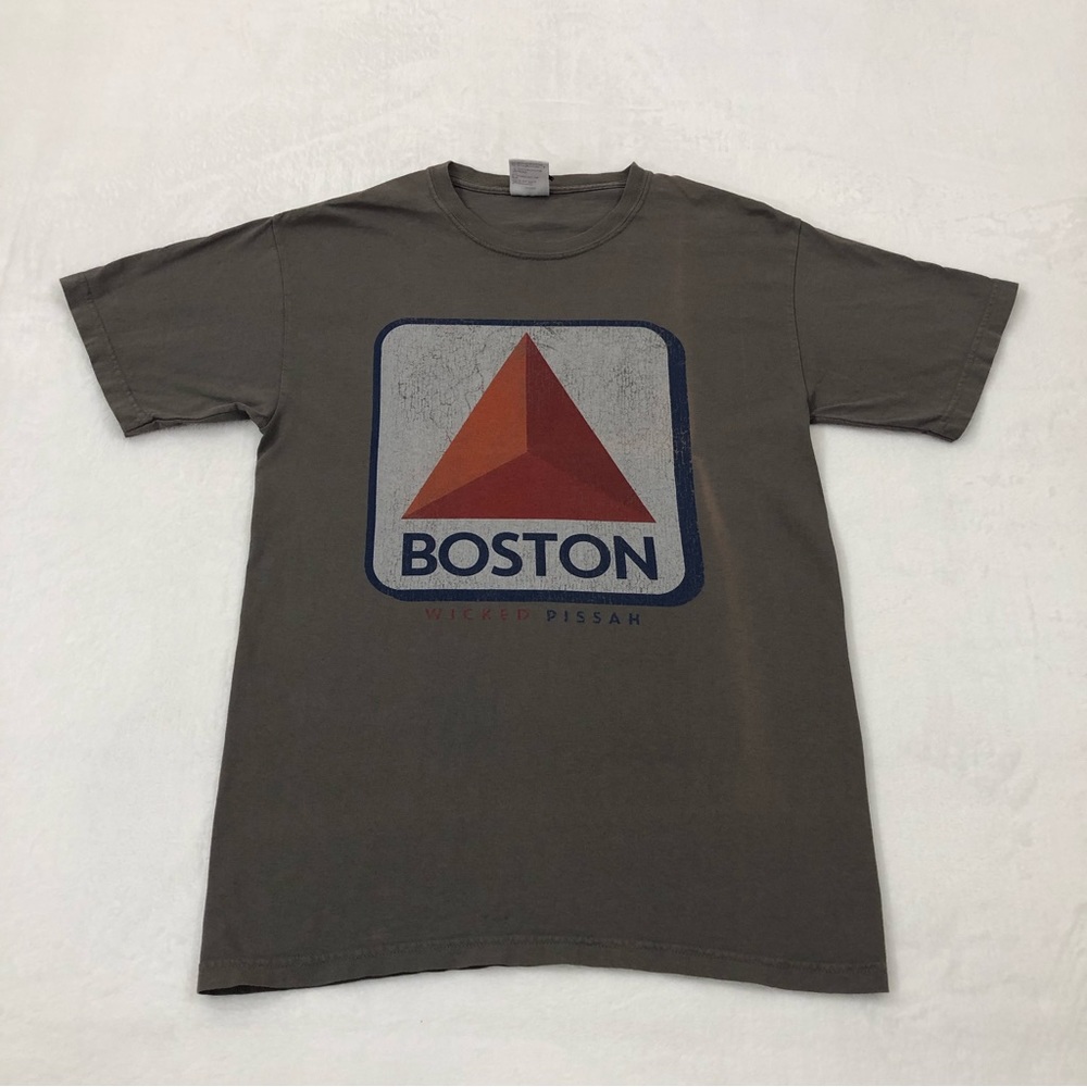 Boston Wicked Pissah Graphic Logo Charcoal Gray Comfort Colors Tee Shirt Mens M.
